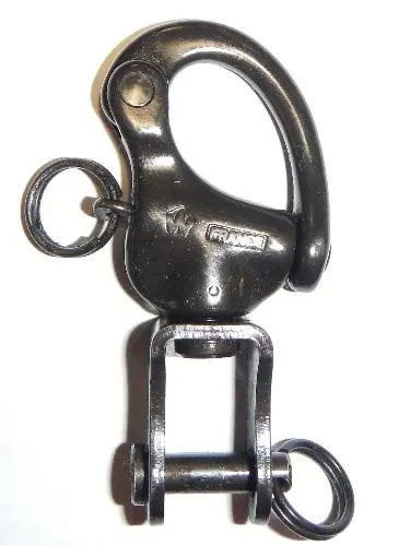Wichard 3 7/8" Snap Shackle W/ Clevis Pin Swivel - Black 1