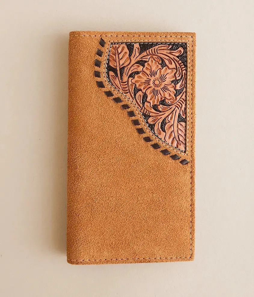 Ariat Tan Rodeo Floral Overlay Wallet 1