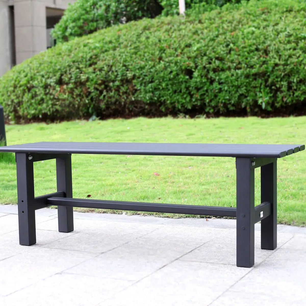 Tecspace Aluminum Outdoor Patio Bench Black 35.4 X 14.2 X 15.7 Inches Light Weight High Load-Bearing Outdoor Patio Bench 1