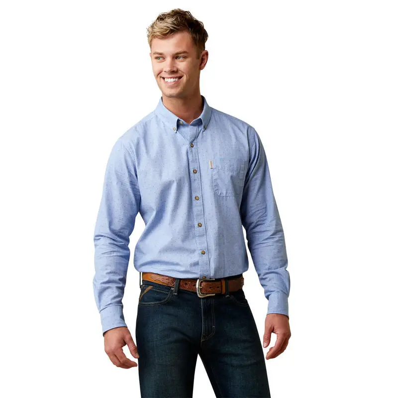 Wrinkle Resist Dots Stretch Modern Fit Shirt 1