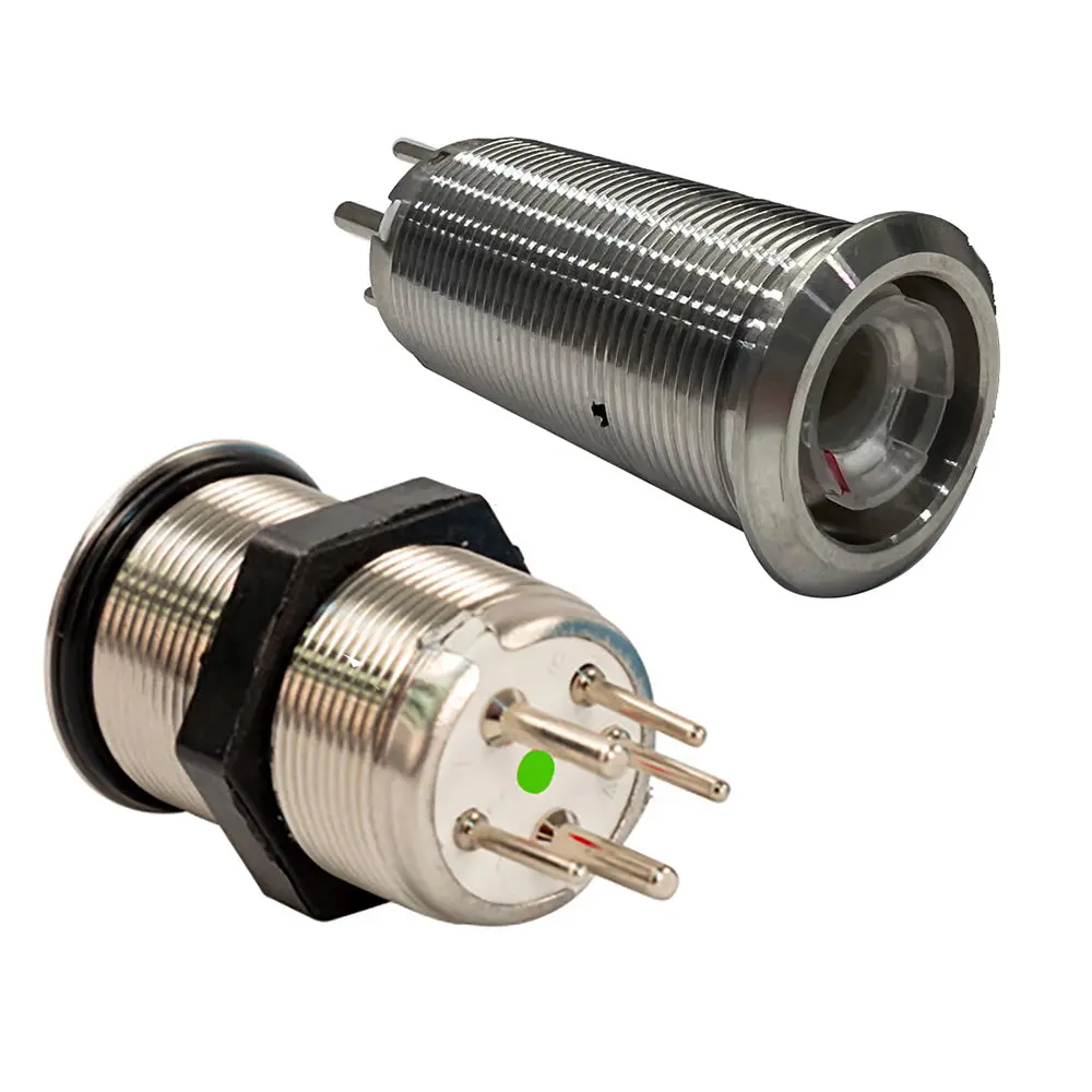 Bluewater 22Mm Inrush Push Button Switch Momentary Off(On)(On) - Blue/Red/Green Led - Switch Body Only [9059-2123] 1