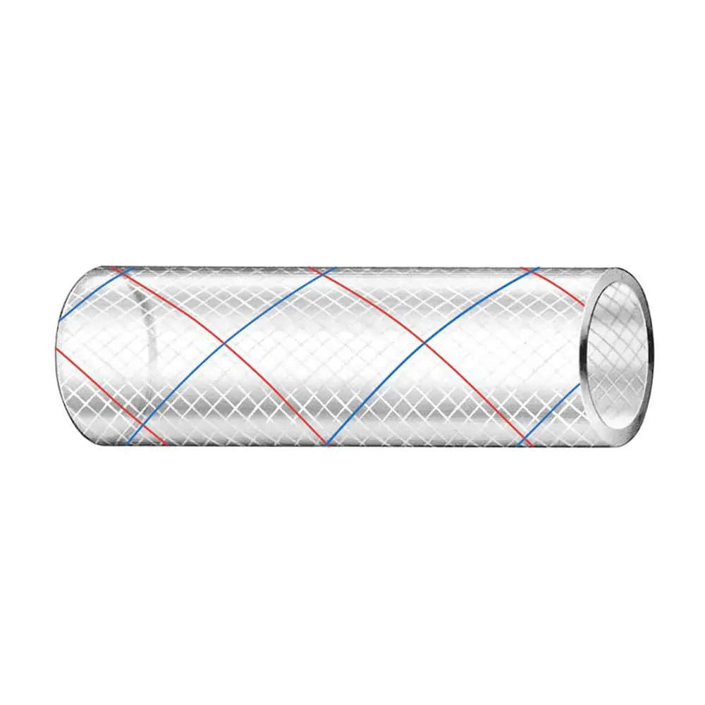 Trident Marine 1" X 50' Clear Reinforced Pvc Hose Tubing - Red  Blue Tracer [162-1006] 1