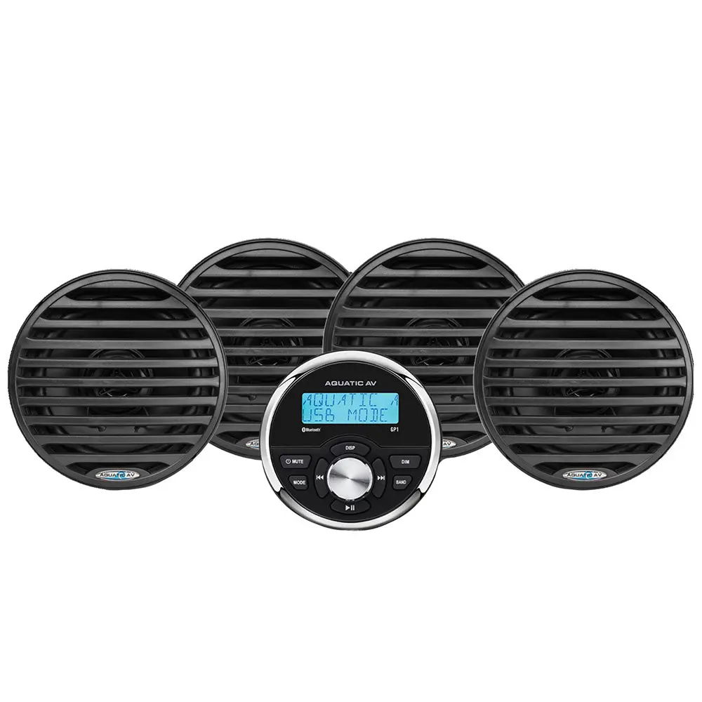 Aquatic Av Economy Gauge Stereo/Speakers Kit - Black [Eg100] 1