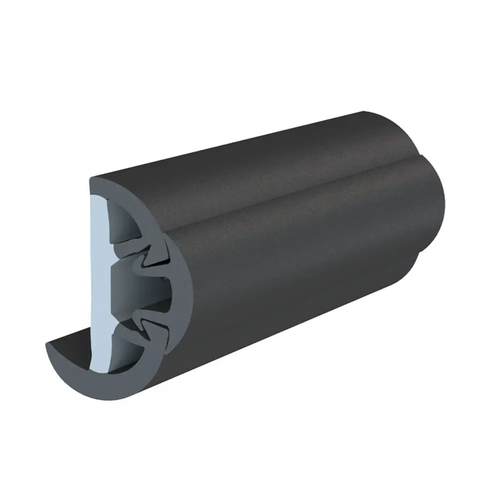 Taco Suproflex Rub Rail Kit W/Flex Vinyl Overlay Insert - 1-5/8"H X 7/8"W X 60'L - Black W/Black Insert [V11-9991Bbk60-2] 1