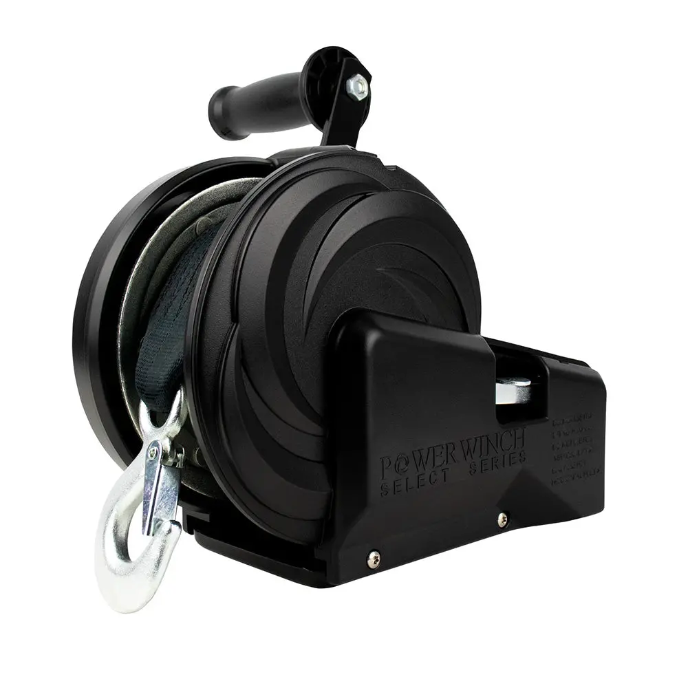 Powerwinch Select Series Winch 2,500Lb, 2 Speed, 8" Crank Arm - Carbon Black [21400-W-2500-8-B-R] 1