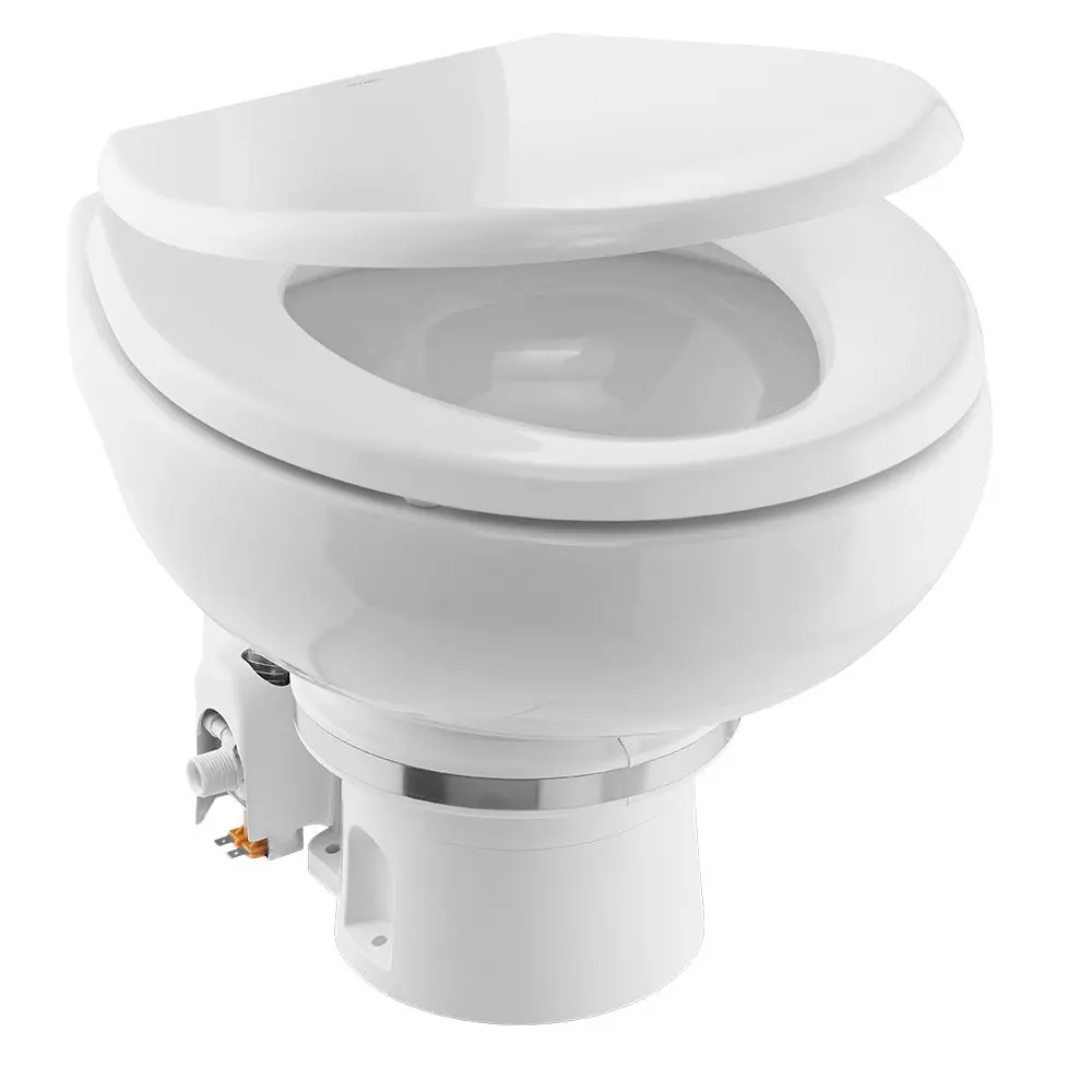 Dometic Masterflush 7160 White Electric Macerating Toilet W/Orbit Base, Raw Water Flush - 12V [9610007274] 1