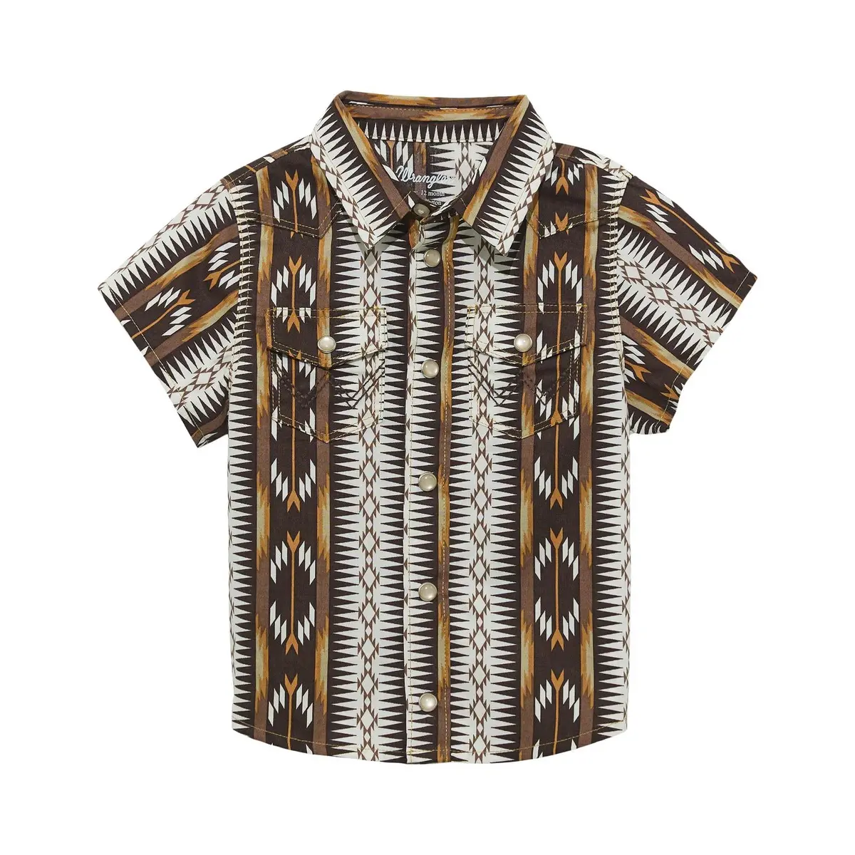 Wrangler Baby Boy Short Sleeve Shirt Brown 1