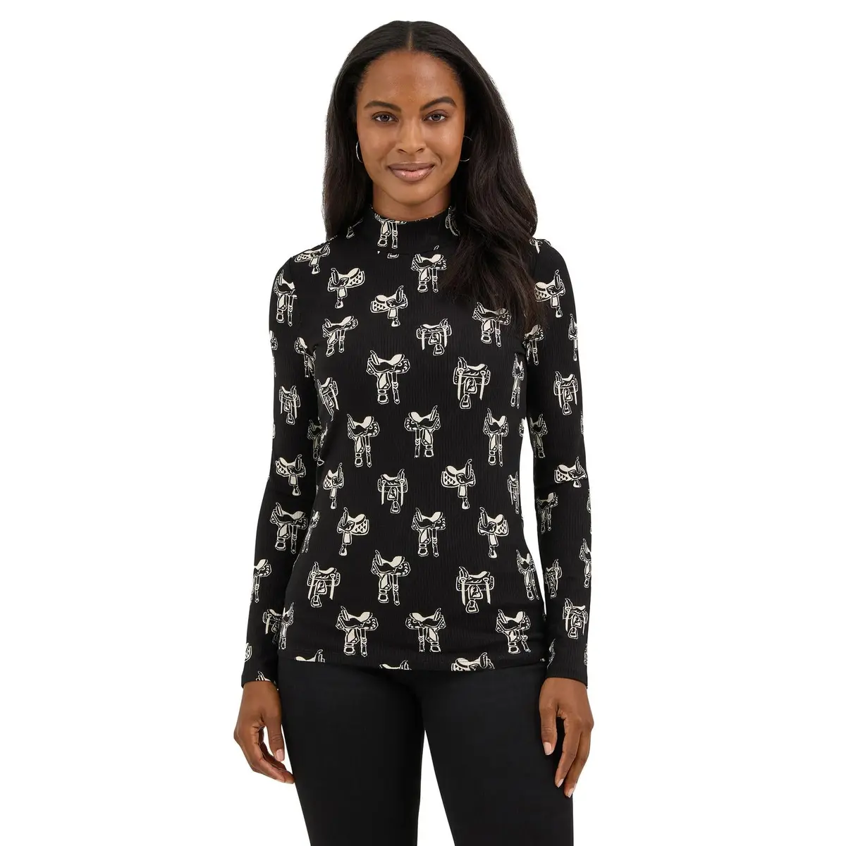 Wrangler Retro® Punchy Mock Neck Knit 1