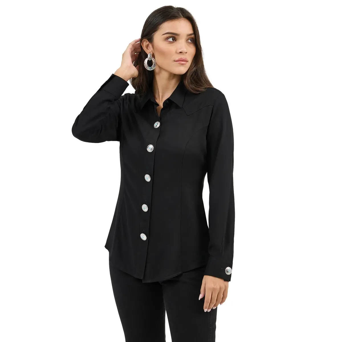 Wrangler Retro Party Western Snap Shirt In Black 1