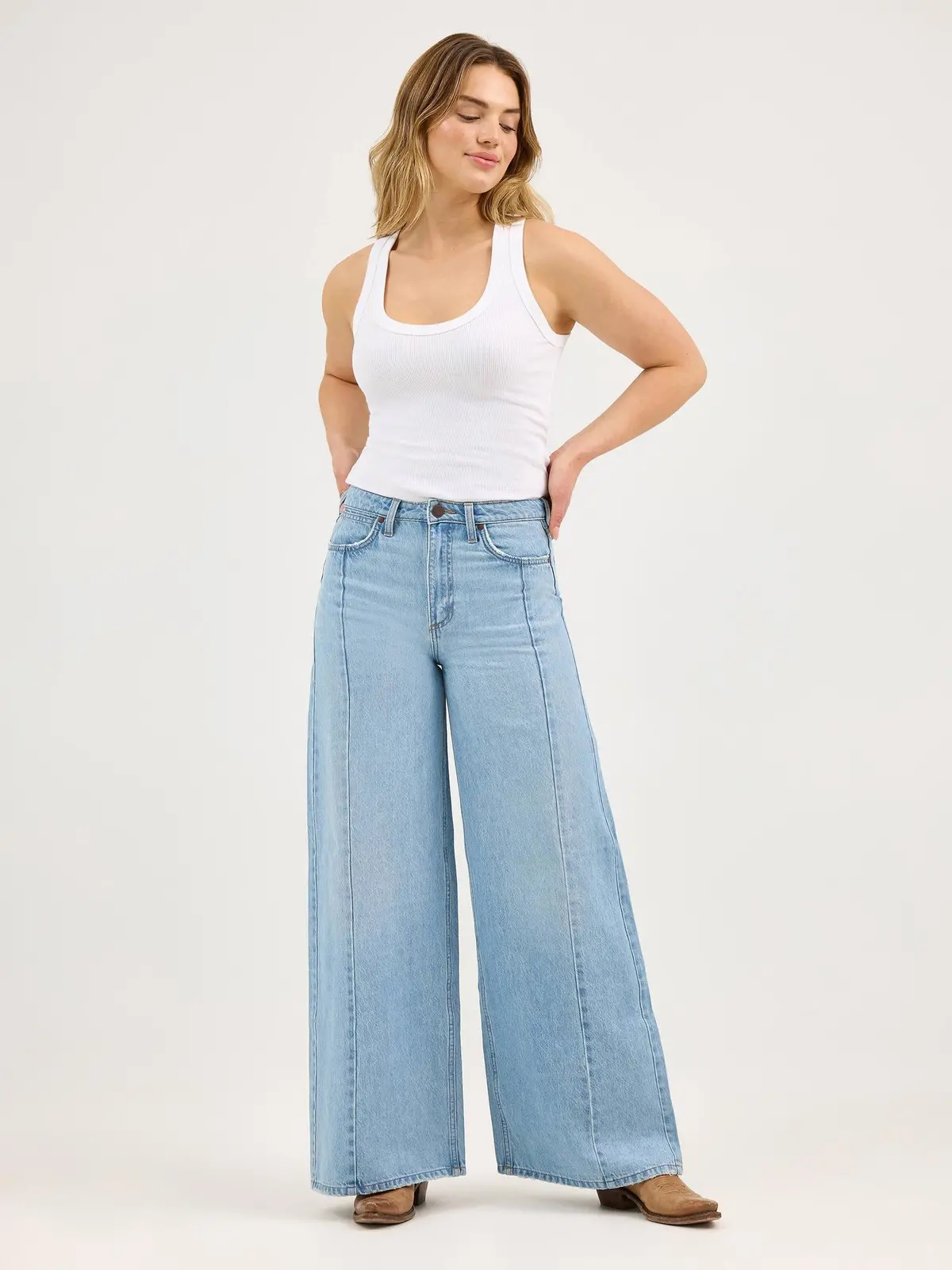 Wrangler Retro Bailey Wide Leg High Rise Jean In Demi 1