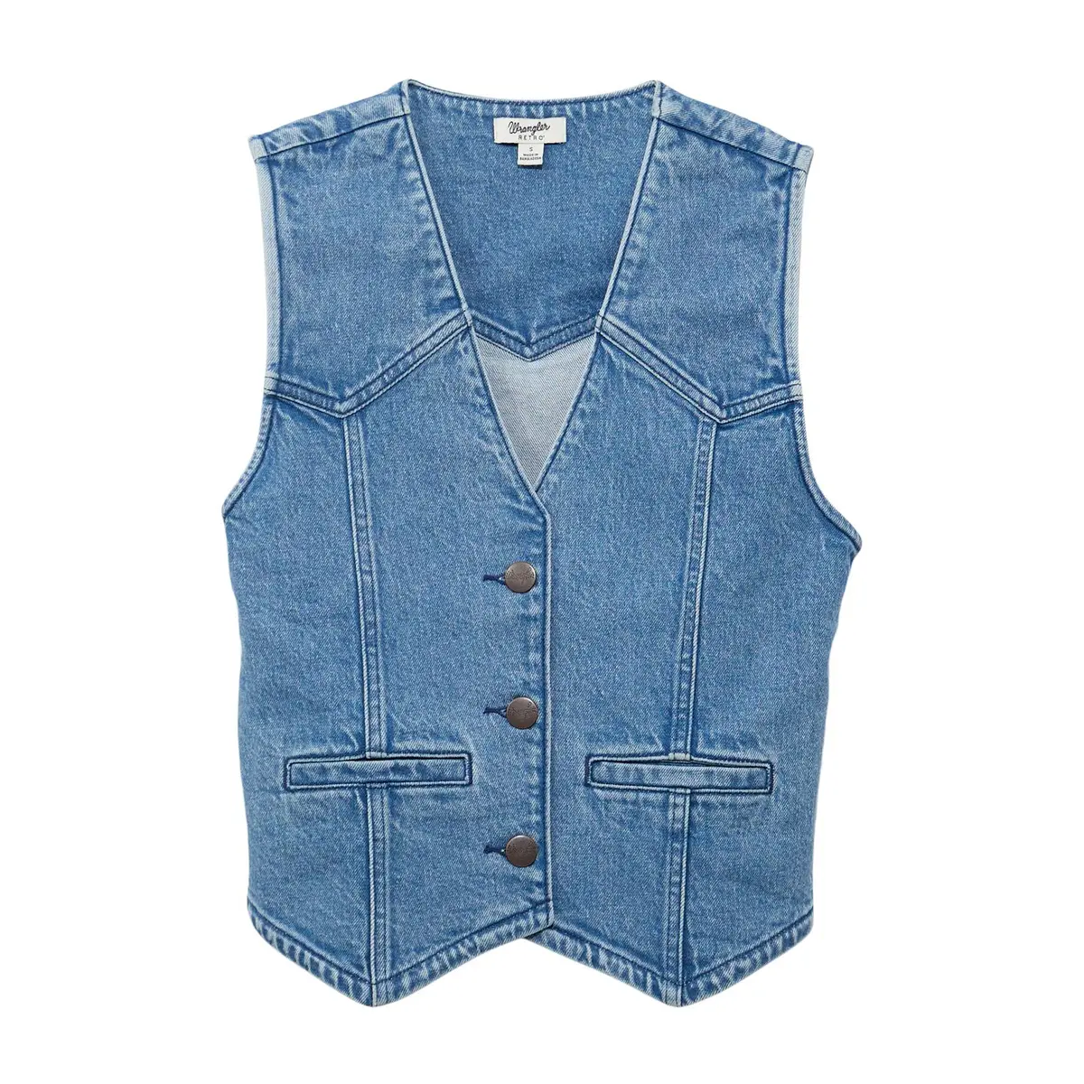 Wrangler Retro Americana Denim Vest In Light 1