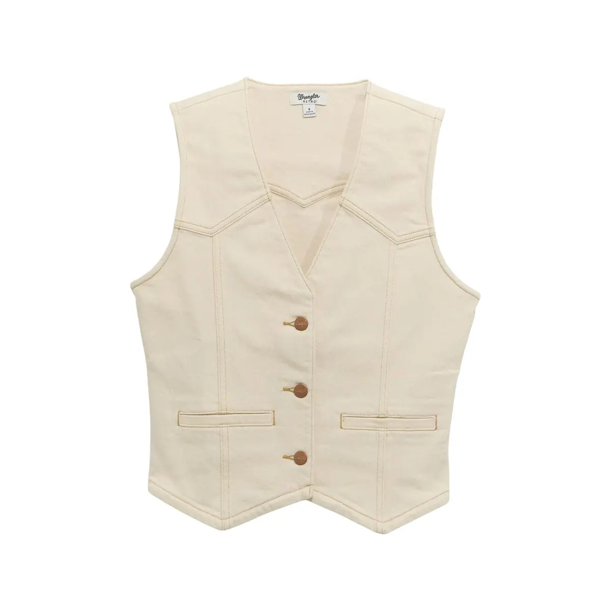 Wrangler Retro Vintage Denim Vest In White 1