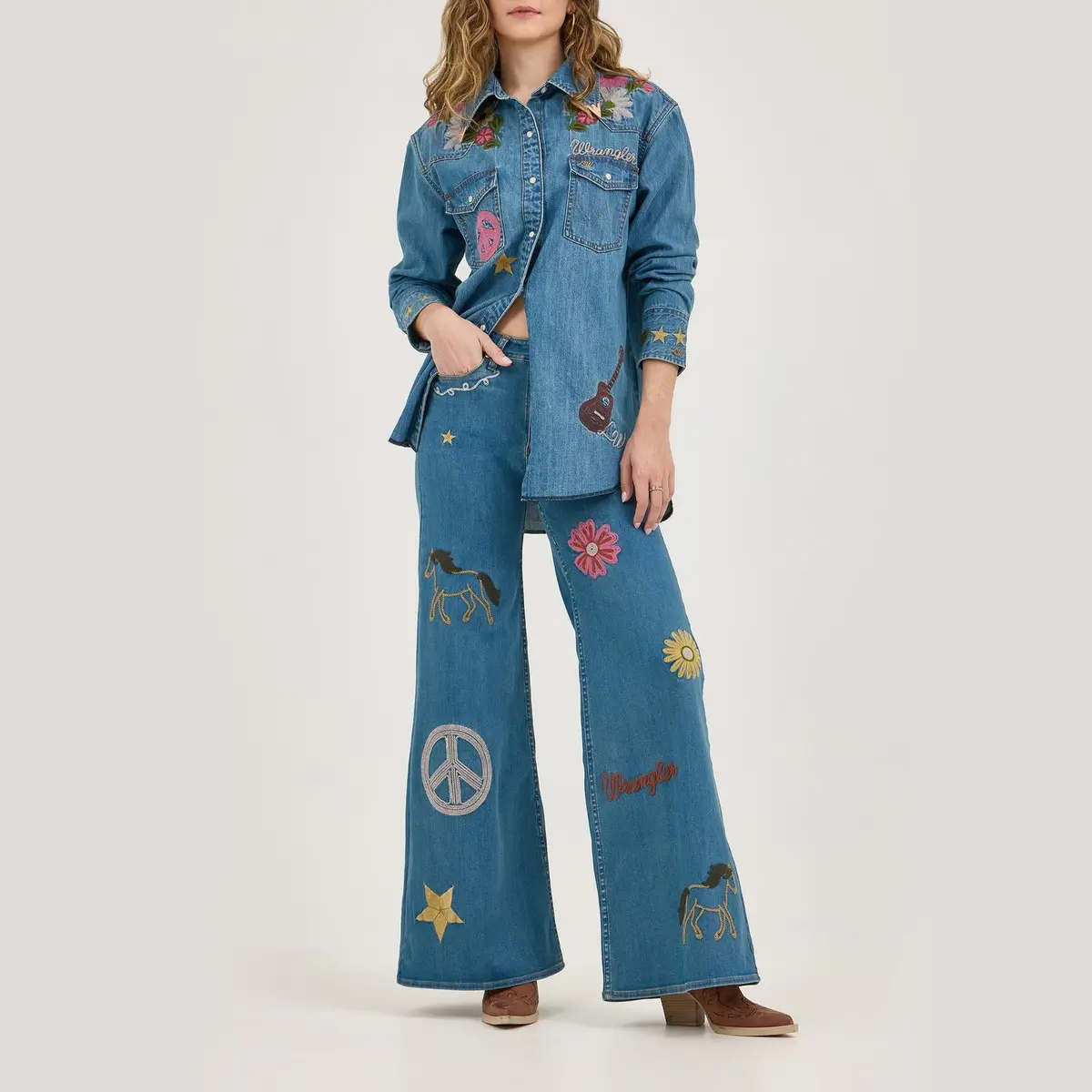 Wrangler X Lainey Wilson Embroidered Denim Shirt 1