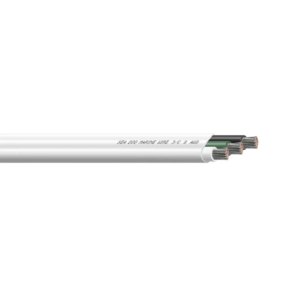 Sea-Dog 8/3 Awg Flat Triplex Wire - White/Green/Black - 25' [8008300] 1