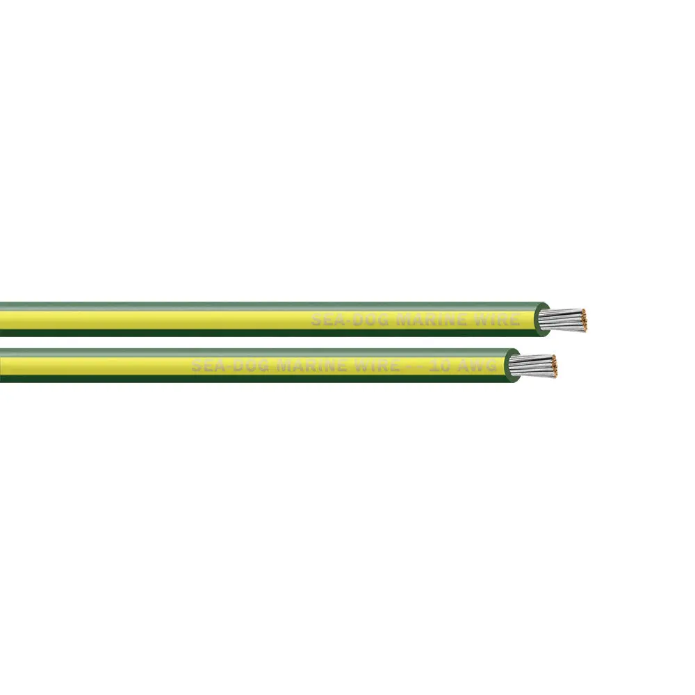 Sea-Dog 10 Awg Green/Yellow Stripe Primary Wire - 1000' [8010149] 1