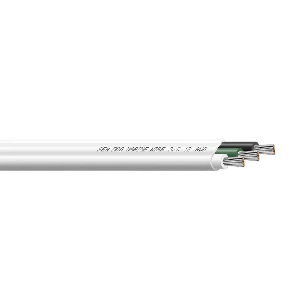 Sea-Dog 12/3 Awg Flat Triplex Wire - White/Green/Black - 750' [8012308] 1
