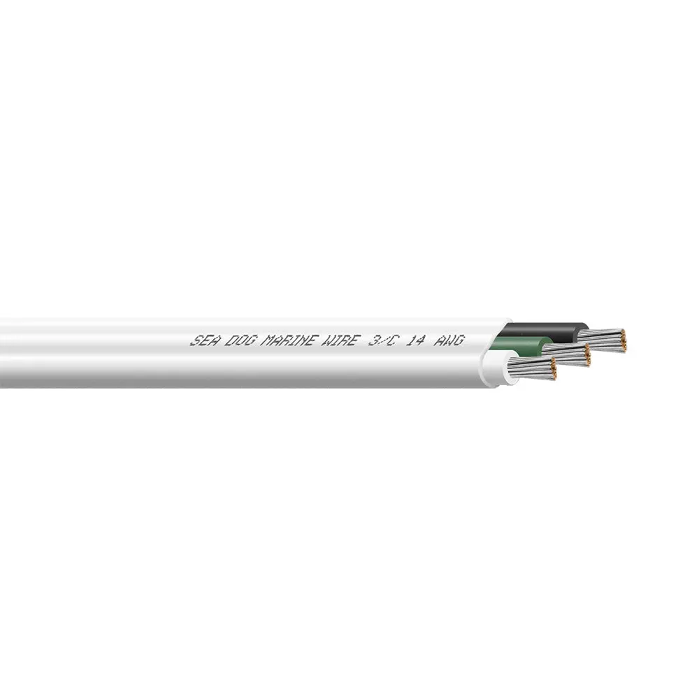 Sea-Dog 14/3 Awg Flat Triplex Wire - White/Green/Black - 900' [8014309] 1