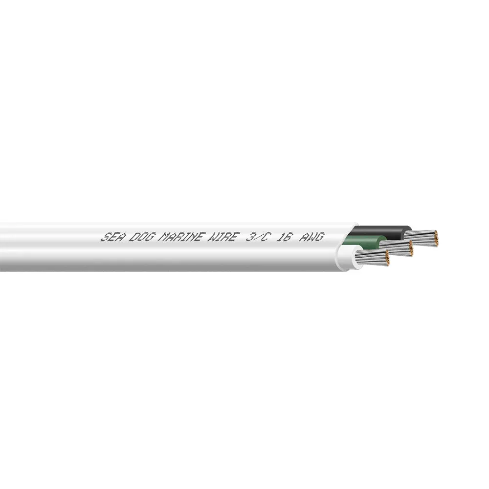Sea-Dog 16/3 Awg Flat Triplex Wire - White/Green/Black - 250' [8016304] 1