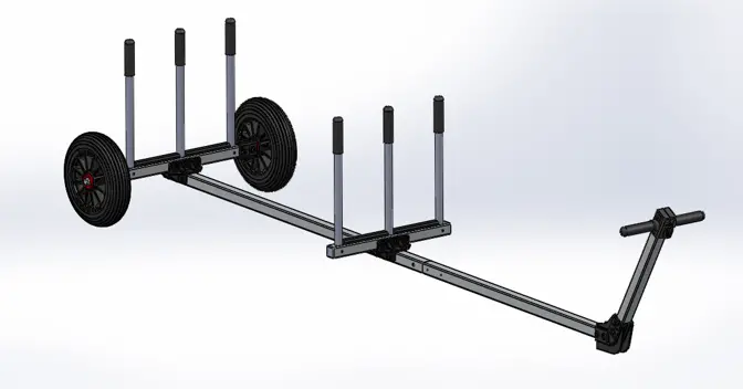 Dynamic Dolly For 2 Stand Up Paddle Boards/Surf Boards 1