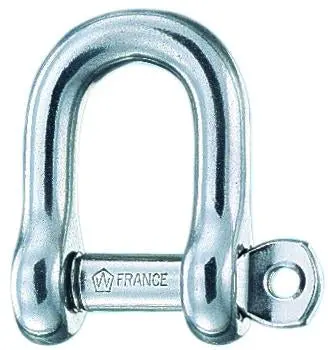 Wichard 1/4" Diameter D Shackle W/ Captive Pin 1