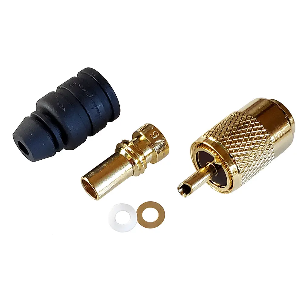 Shakespeare Pl-259-58-G Gold Solder-Type Connector W/Ug175 Adapter & Doodad Cable Strain Relief F/Rg-58 [Pl-259-58-G] 1