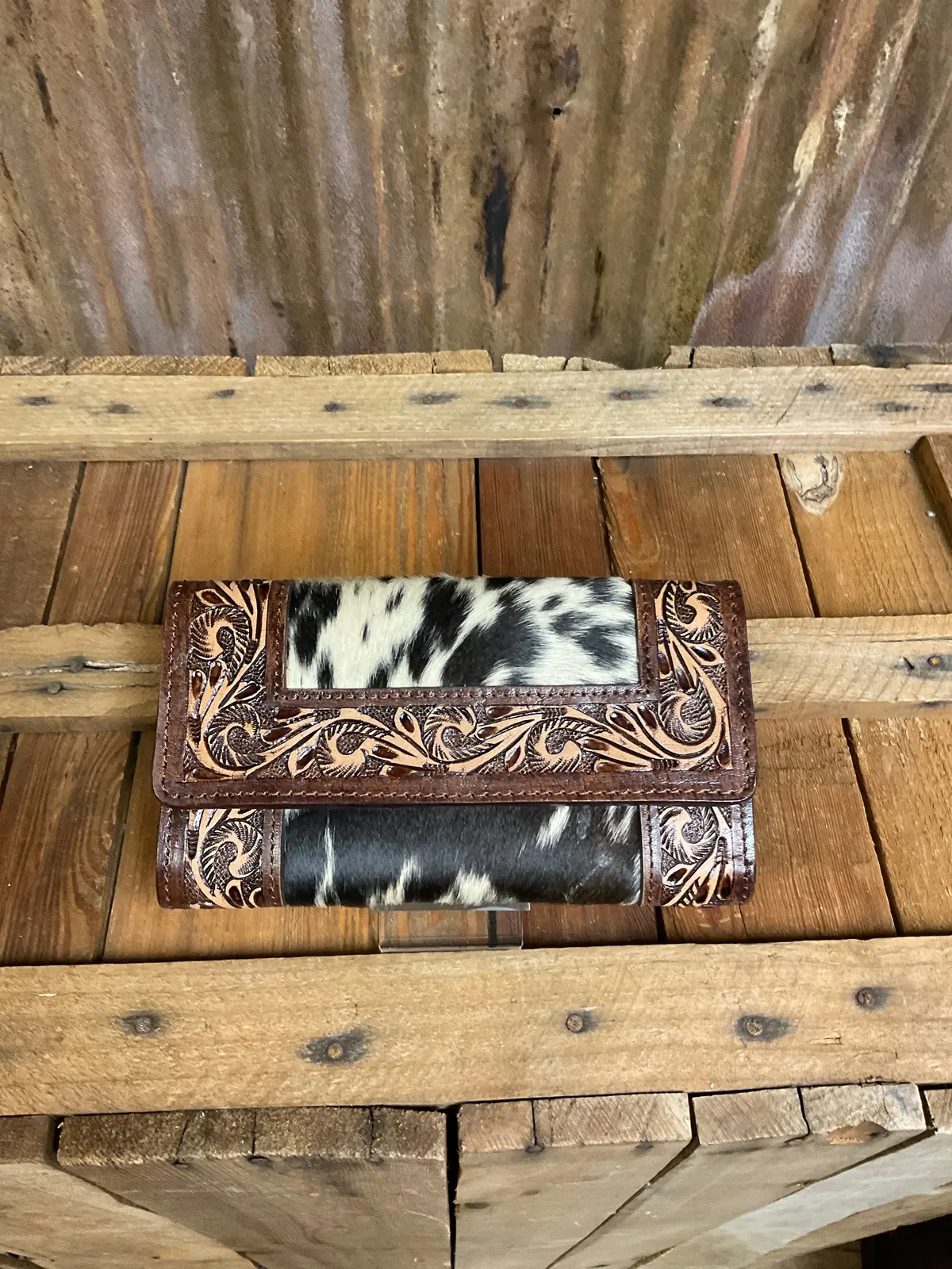 Challenger Clutch Western Leather And Cowhide 1
