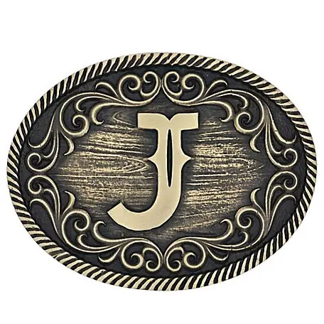 Montana Silversmiths Filigree Initial J Attitude Belt Buckle 1