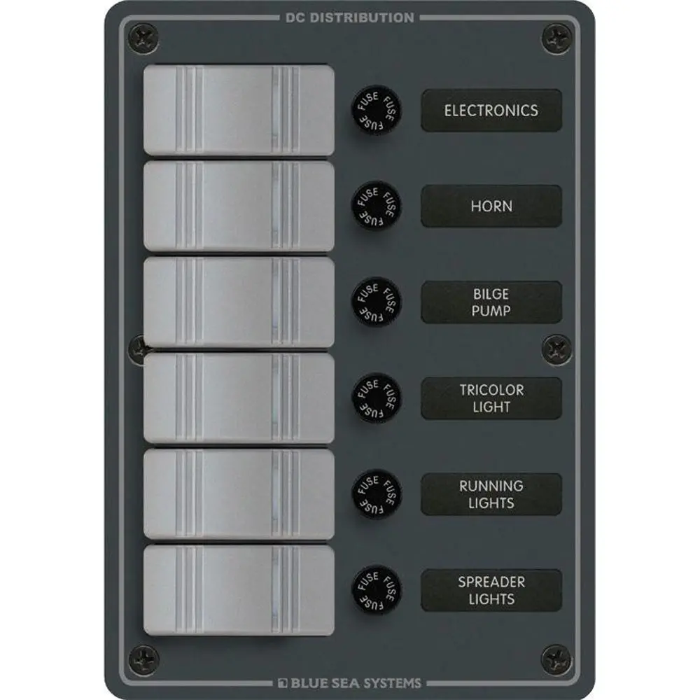 Blue Sea 8053 Slate Grey - 6 Position - Vertical [8053] 1