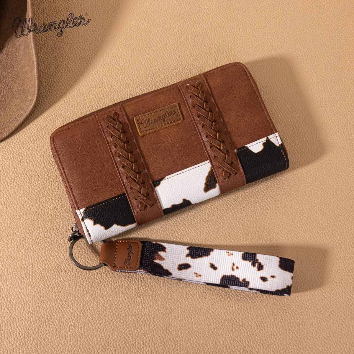 Wrangler Cow Print Wallet-Brown 1