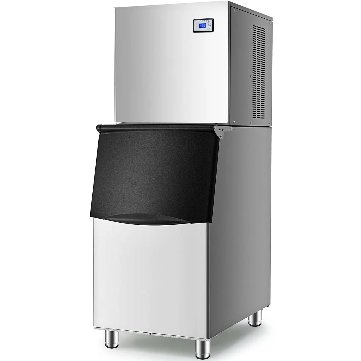 Tecspace 110V Freestanding Commercial Ice Maker, 450Lbs/24H, 1200W Ultra Strong Compressor, 265Lbs Large Storage Bin, 182 Pcs Ice Cubes Ready In 8-15 Mins 1