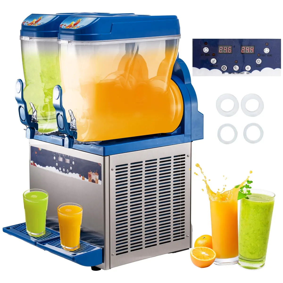 Tecspace Slushy Machine, 8 Gallons Commercial Slushy Machine 500 W, Slushy Maker For Margarita, Cocktail, Wine, Daiquiri 1