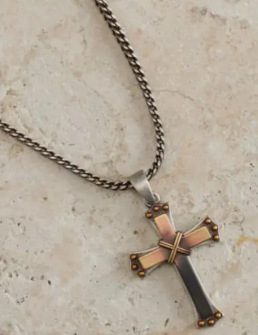 Twister Cross Pendant Necklace 1