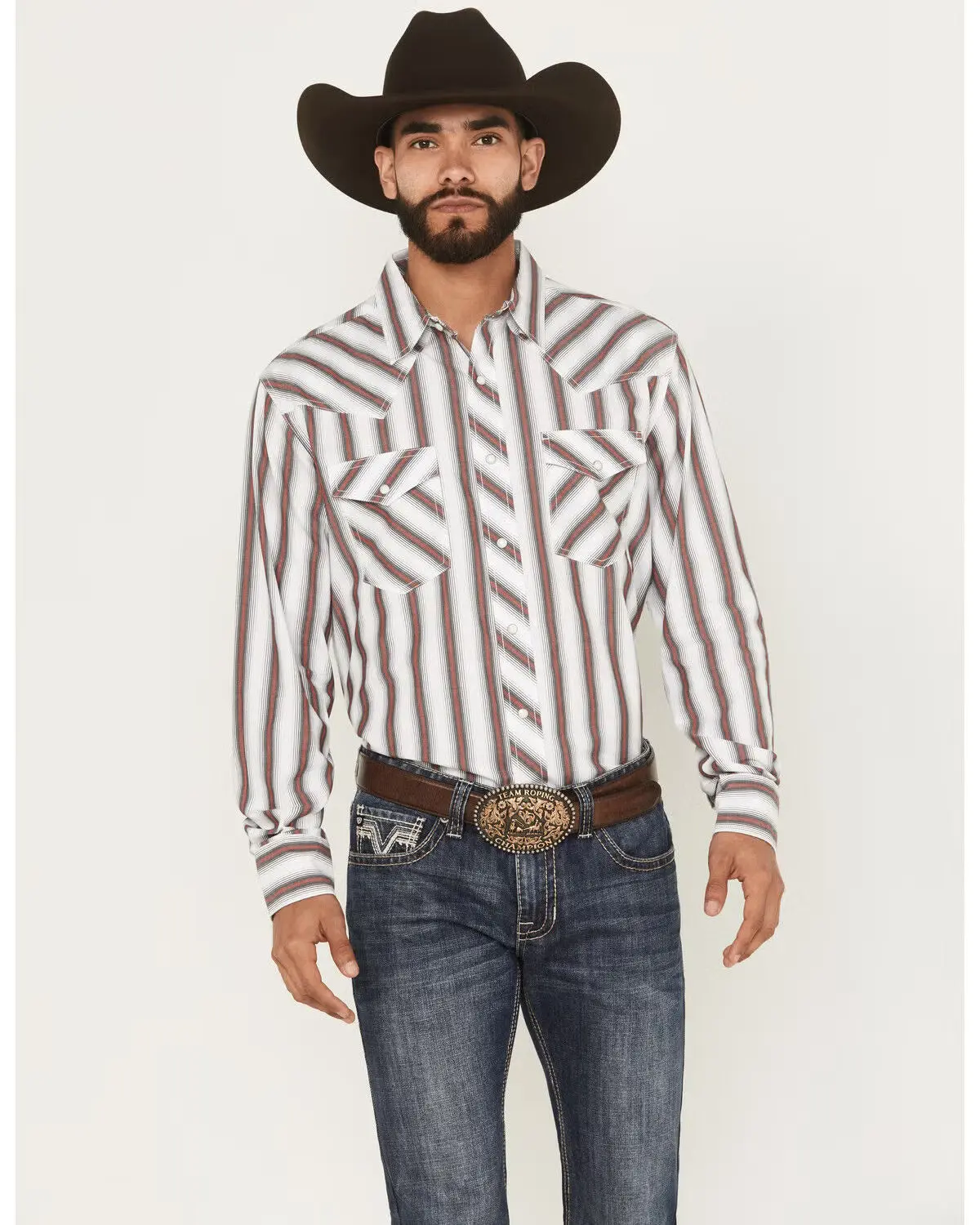 Wrangler 20X Competition Advanced Comfort Long Sleeve In White Multi 1