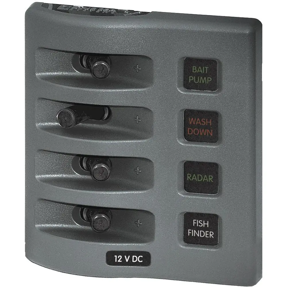 Blue Sea 4304 Weatherdeck Water Resistant Fuse Panel - 4 Position - Grey [4304] 1