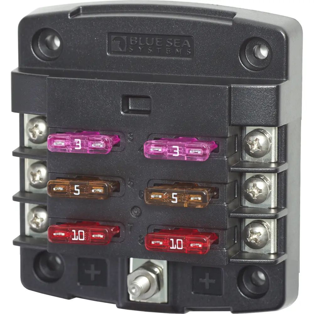 Blue Sea 5033 St Blade Fuse Block W/Out Cover - 6 Circuit W/Out Negative Bus [5033] 1