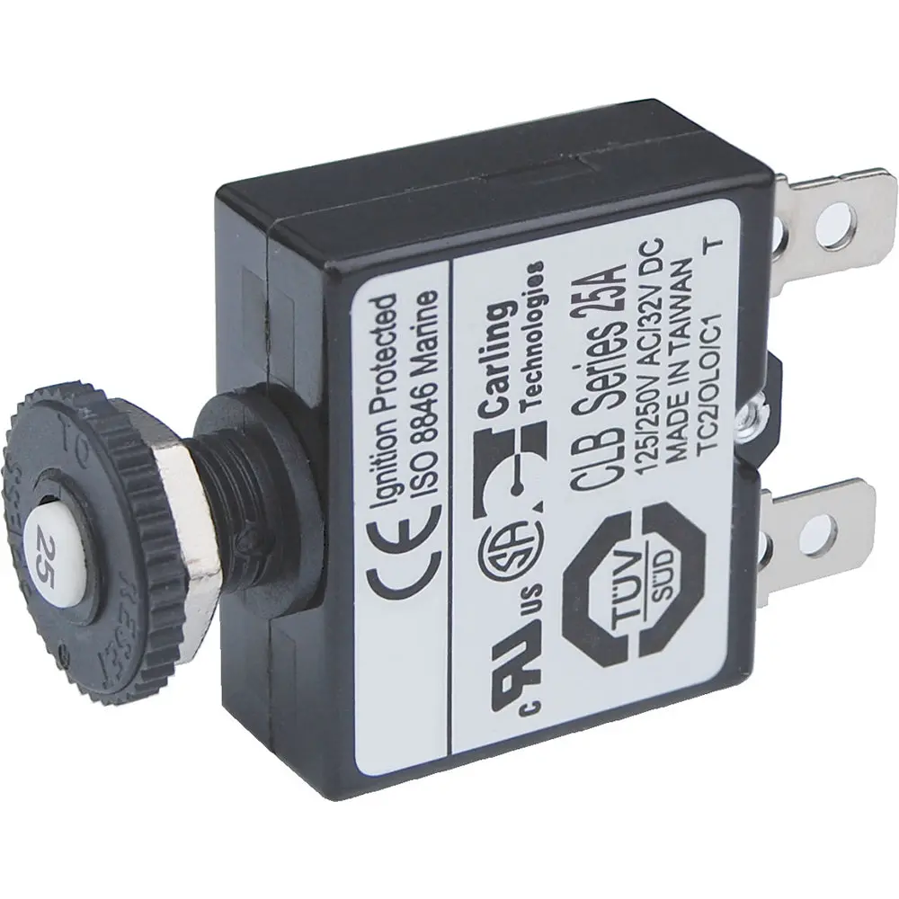Blue Sea 7058 25A Push Button Thermal With Quick Connect Terminals [7058] 1