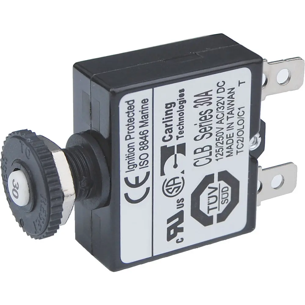 Blue Sea 7059 30A Push Button Thermal With Quick Connect Terminals [7059] 1