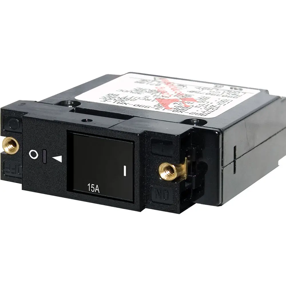 Blue Sea 7428 Single Pole Small Case 2" Slot Reset Rocker Circuit Breaker  -  15 Amp [7428] 1