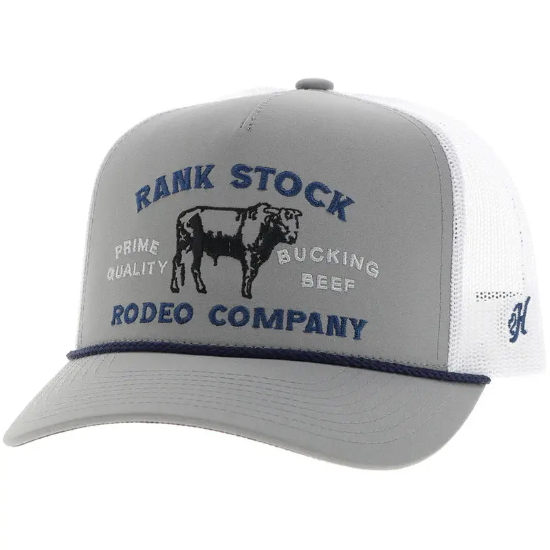 Hooey "Rank Stock" Grey And White Ballcap 1