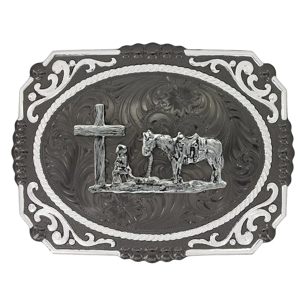 Montana Silversmith Gunmetal Christian Cowboy Buckle 1
