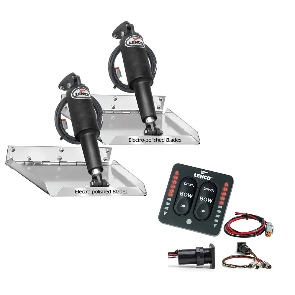 Lenco 12" X 9" Standard Performance Trim Tab Kit W/Led Indicator Switch Kit 12V [Rt12x9i] 1