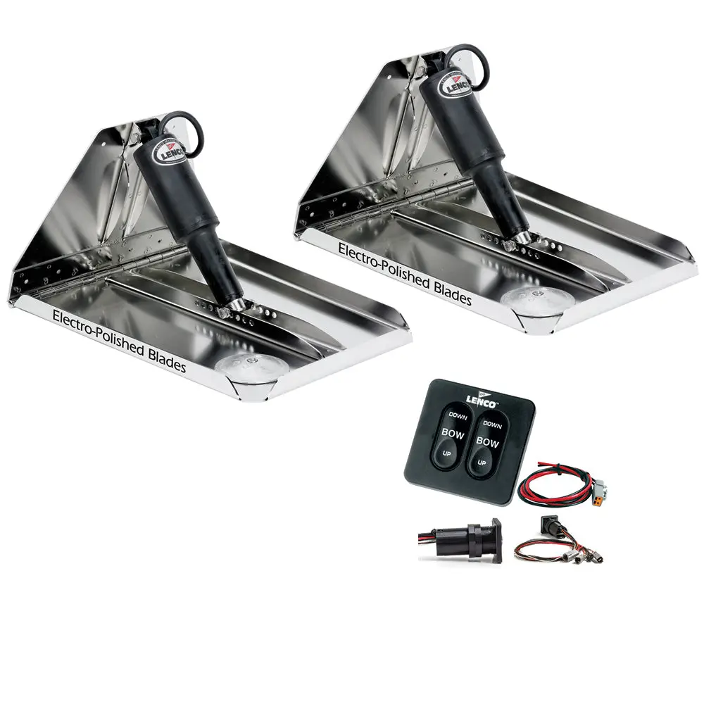 Lenco 16" X 12" Heavy Duty Performance Trim Tab Kit W/Standard Tactile Switch Kit 12V [Rt16x12hd] 1
