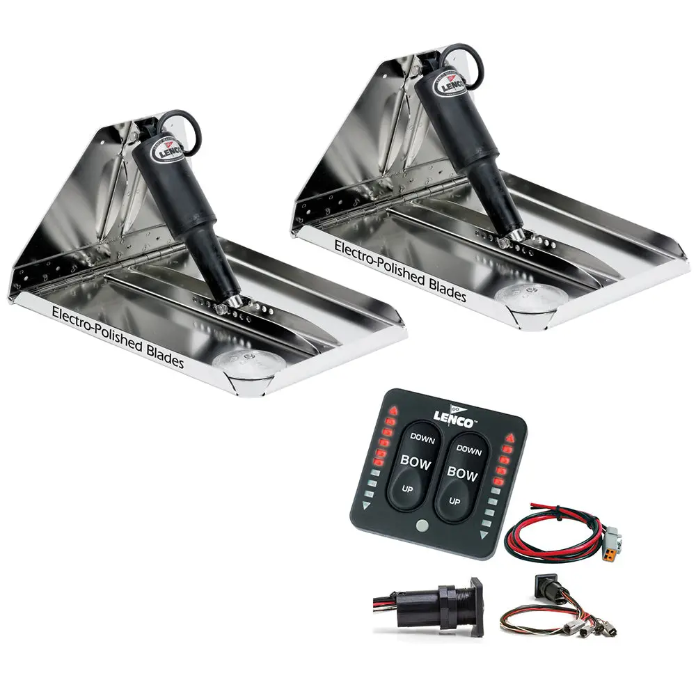 Lenco 18" X 14" Heavy Duty Performance Trim Tab Kit W/Led Indicator Switch Kit 12V [Rt18x14hdi] 1