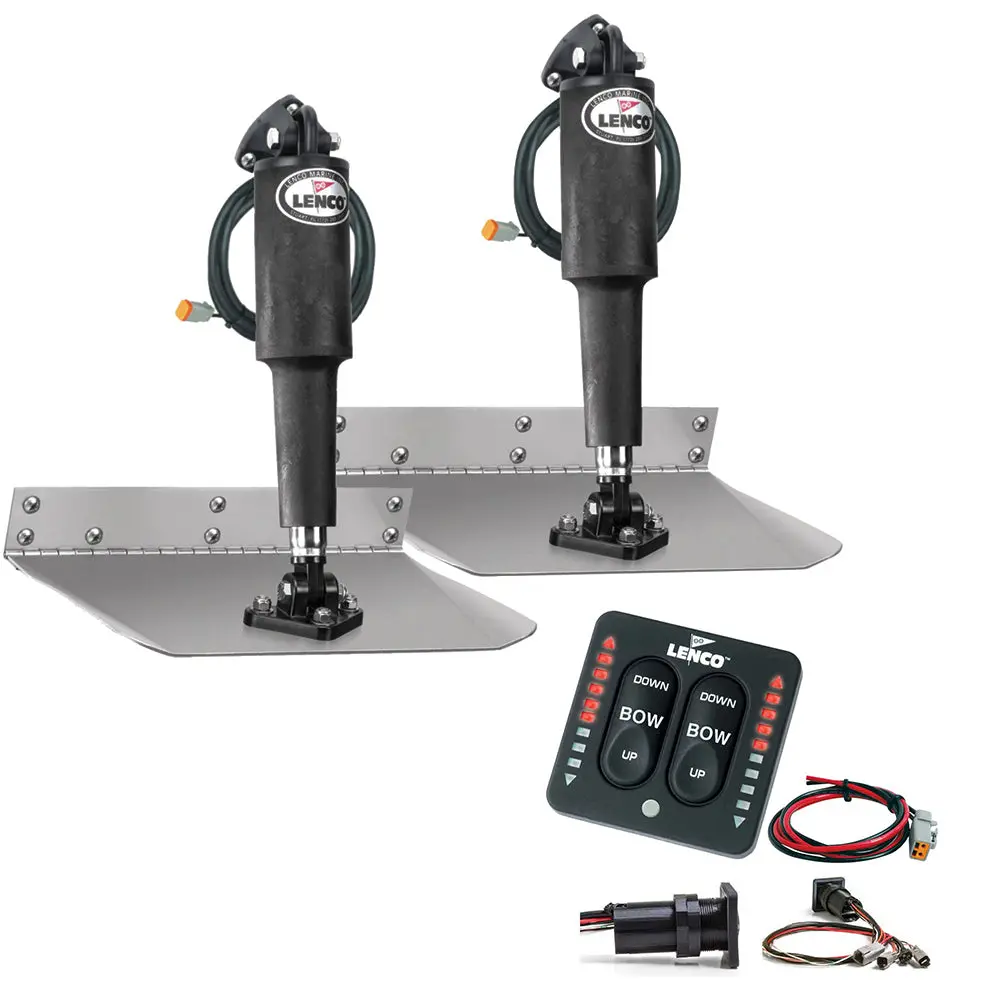 Lenco 9" X 12" Standard Trim Tab Kit W/Led Integrated Switch Kit 12V [15108-103] 1