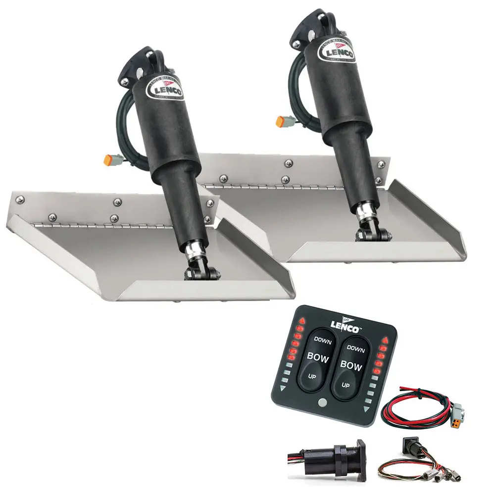 Lenco 12" X 18" Edgemount Trim Tab Kit W/Led Indicator   Switch Kit 12V [Tt12x18ei] 1