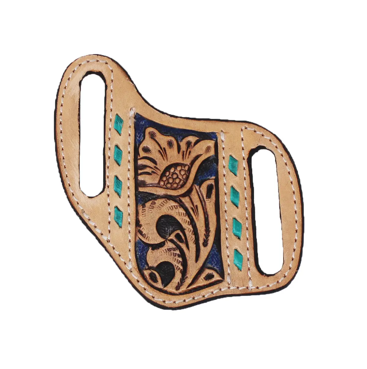 Challenger Basket Weave Tooled Leather Knife Sheath 1