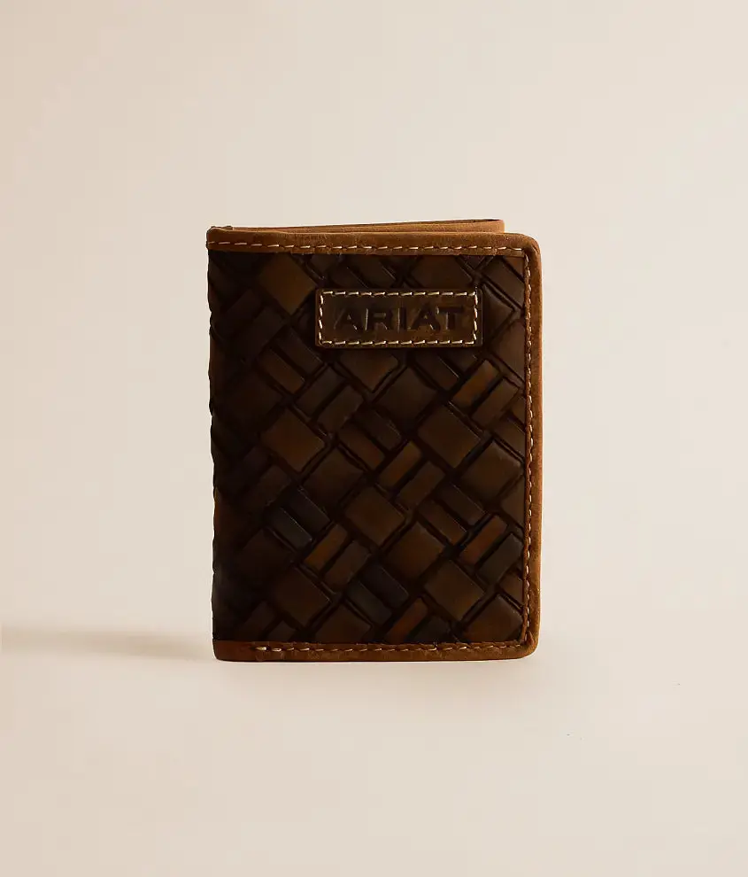 Ariat Weaved Leather Wallet 1