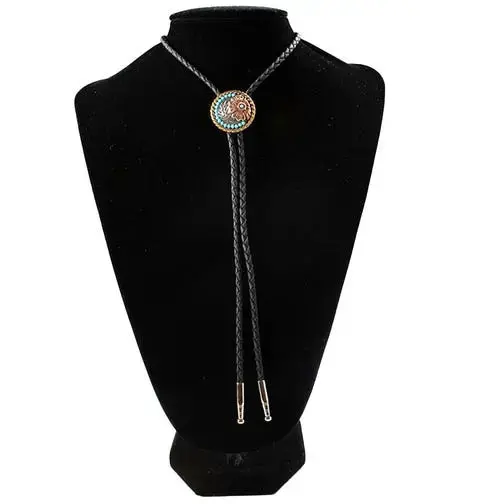 M&F Turquoise Stone Flower Bolo Tie 1