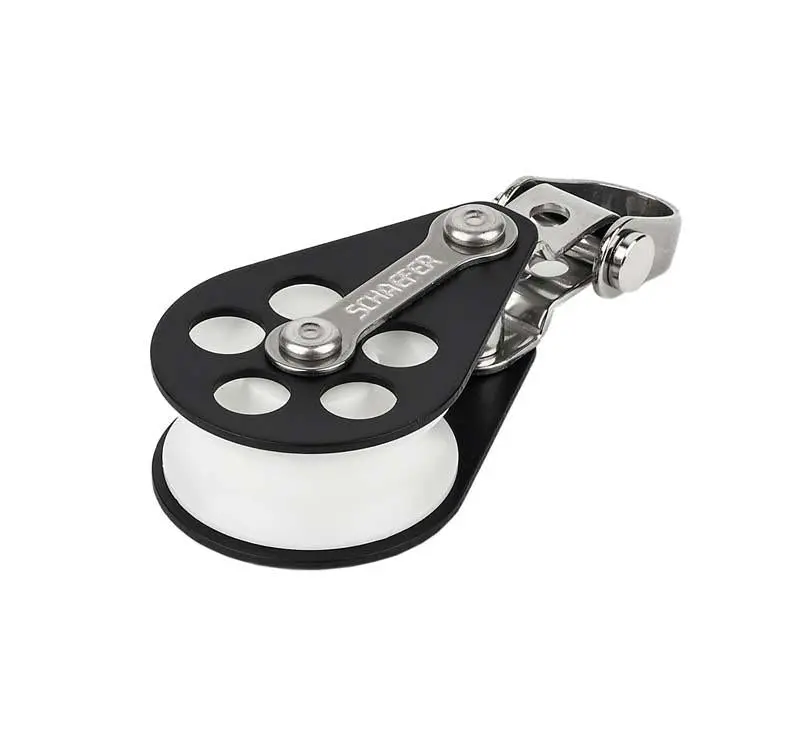Schaefer Single Aluminum Block W/Front-Side Shackle, Sheave Dia. 1 7/16" 1