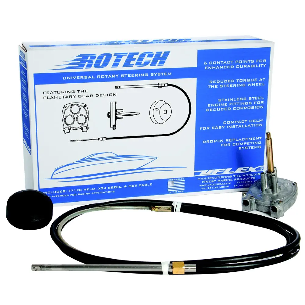 Uflex Rotech 20' Rotary Steering Package - Cable, Bezel, Helm [Rotech20fc] 1